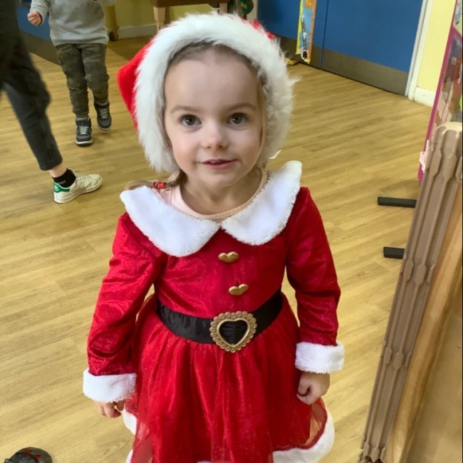 Girl in a santa costume