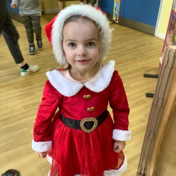 Girl in a santa costume