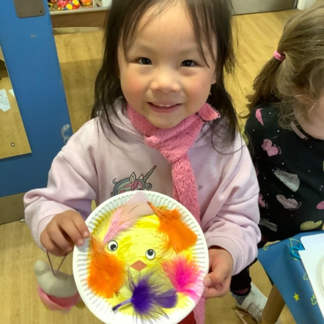 Child doing crafts