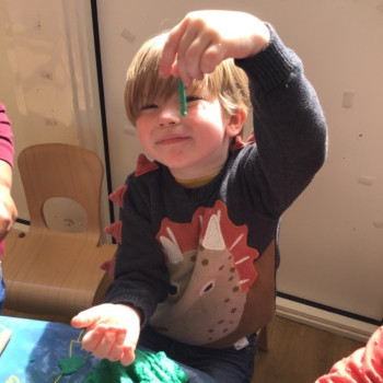 Boy with play dough