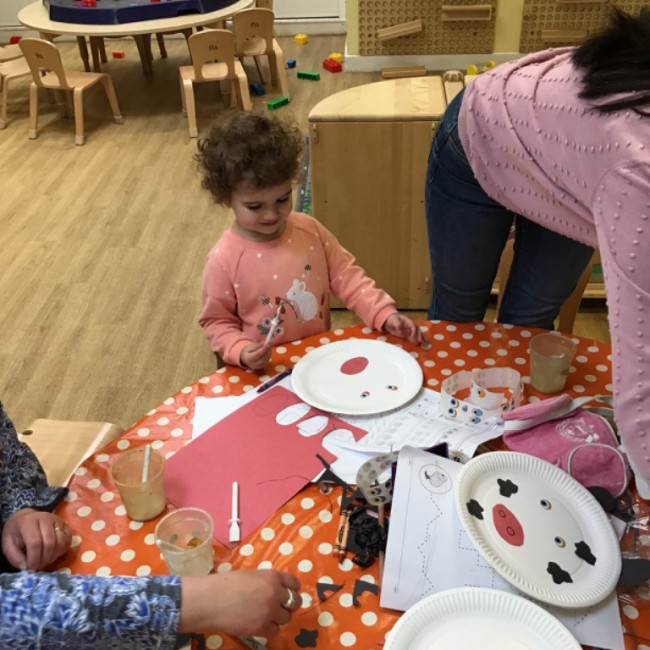 Child doing crafts