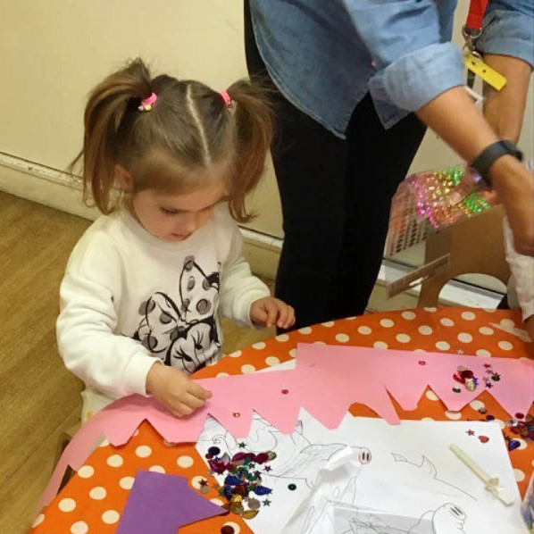 Child doing crafts