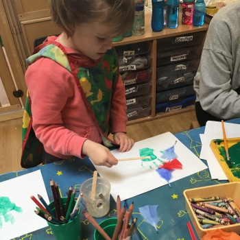 Child doing crafts