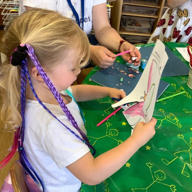 A child cutting
