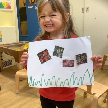 A girl smiling