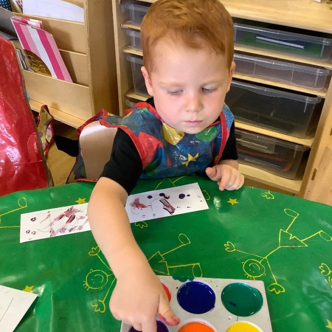 A child painting