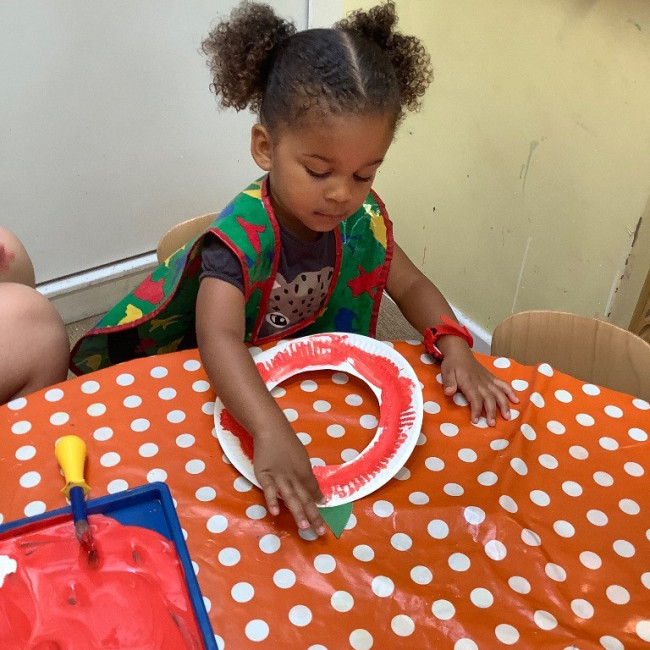 Child doing crafts