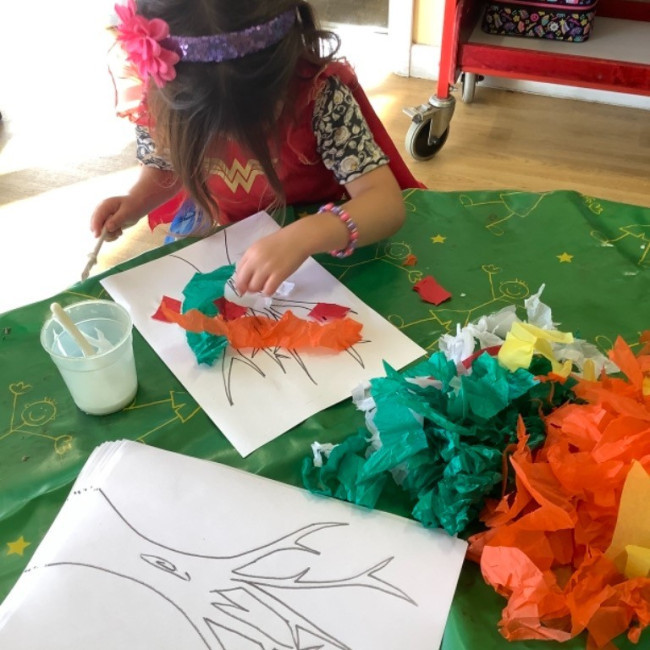 Children doing crafts