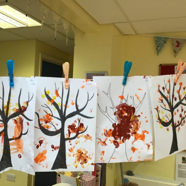 Children doing crafts