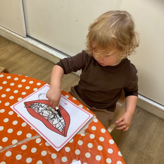 Child doing crafts