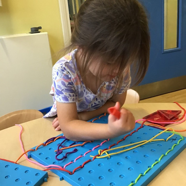 Child doing crafts