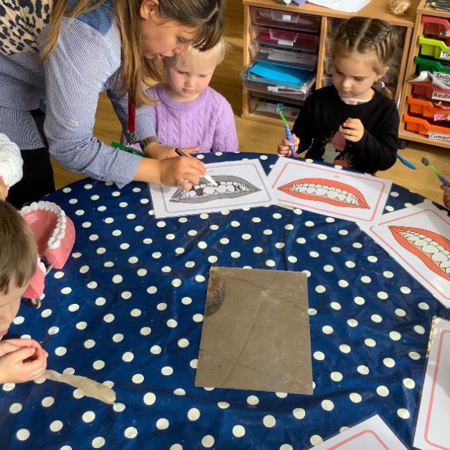 Child doing crafts