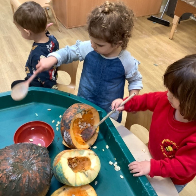 Children doing crafts and playing