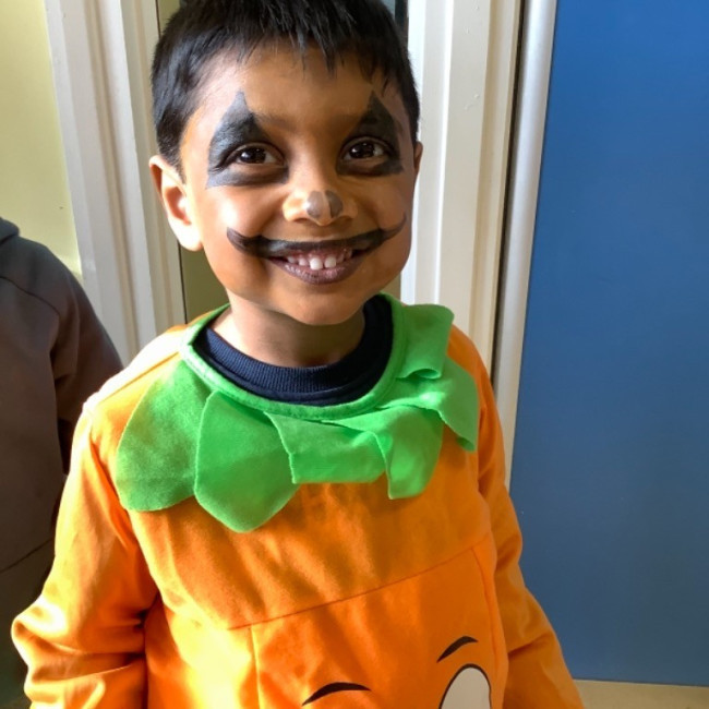 Child dressed as a pumpkin