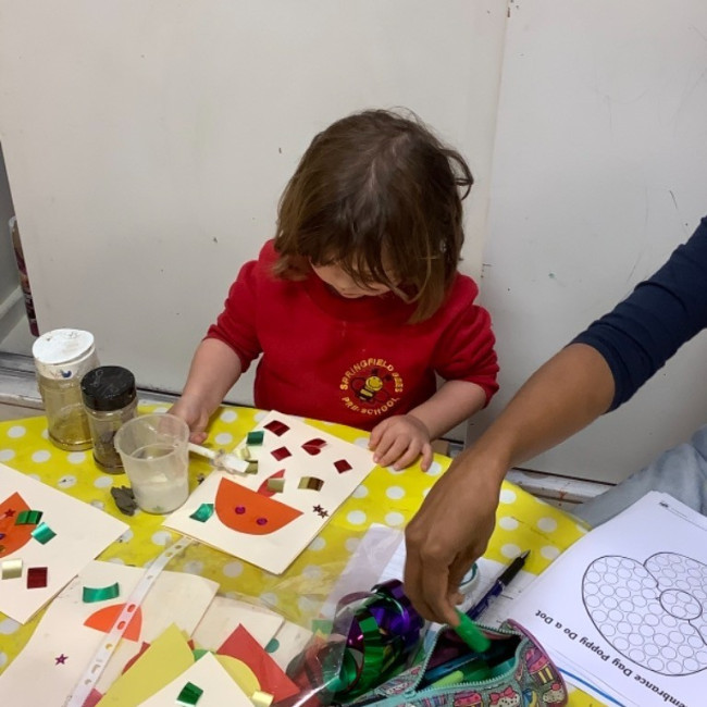 Children doing crafts