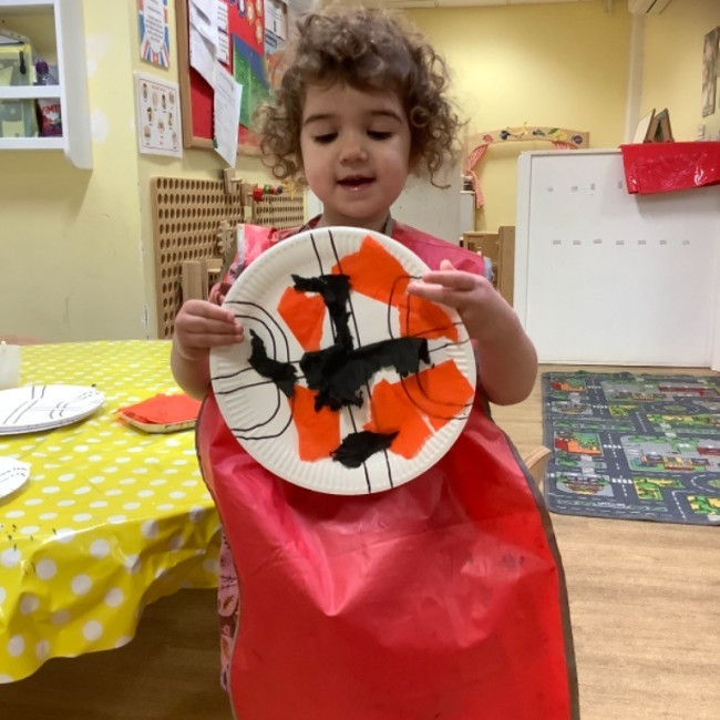 Child doing crafts