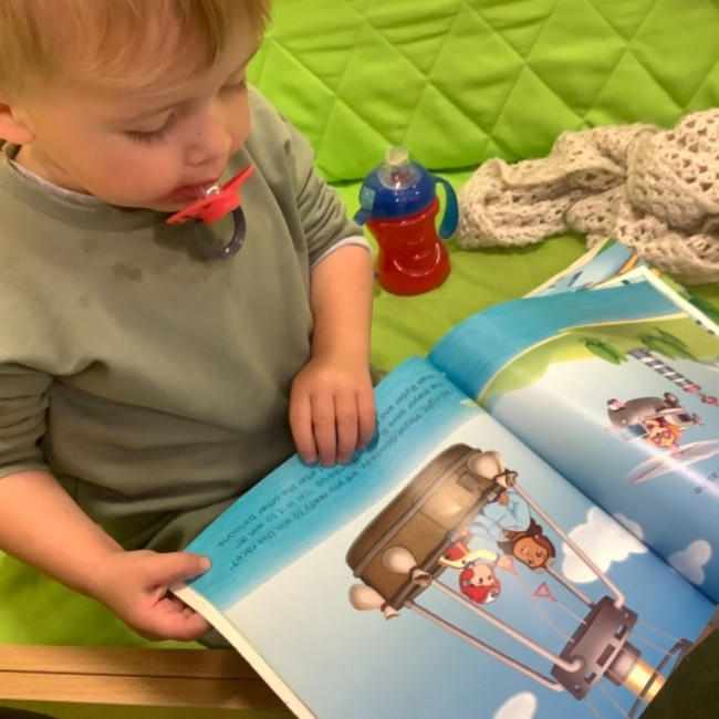 Child reading a book
