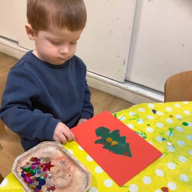 Child doing a craft