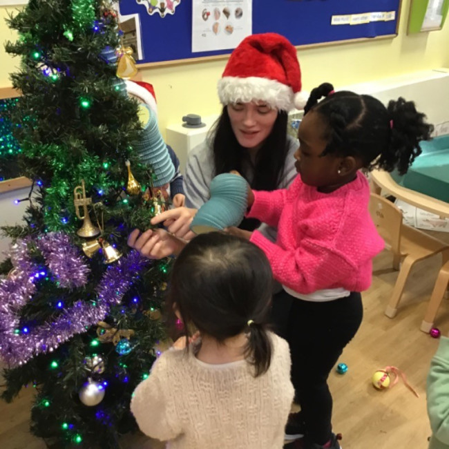 Decorating Christmas trees