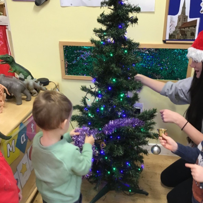 Decorating Christmas trees