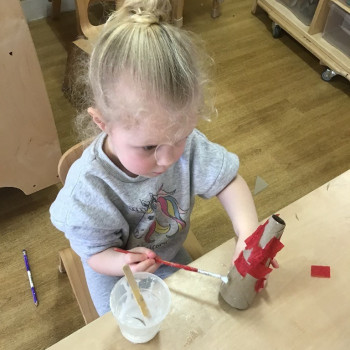 Child doing crafts