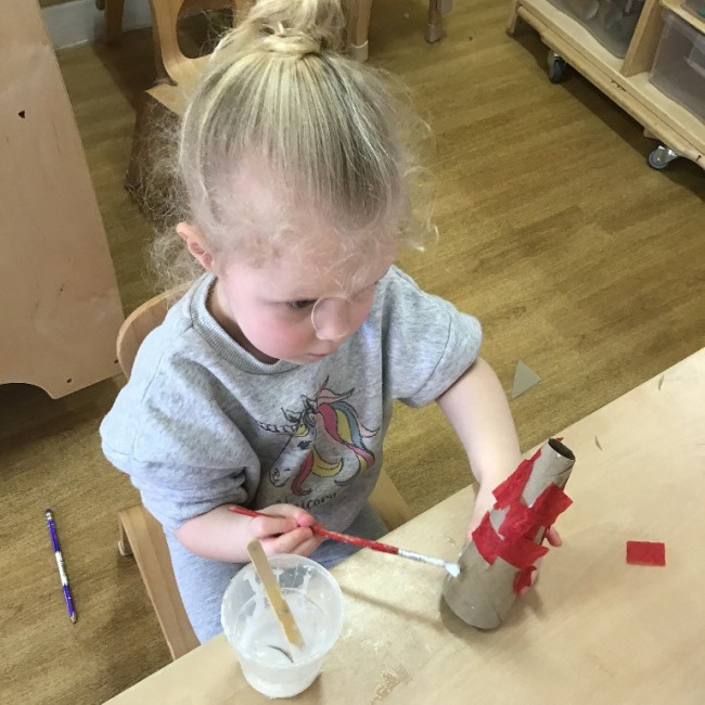 Child doing crafts