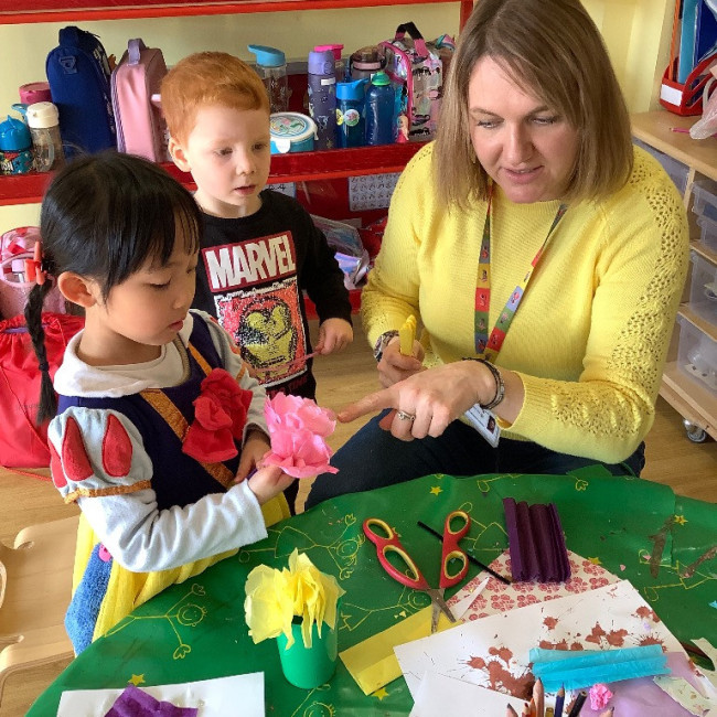Children doing crafts
