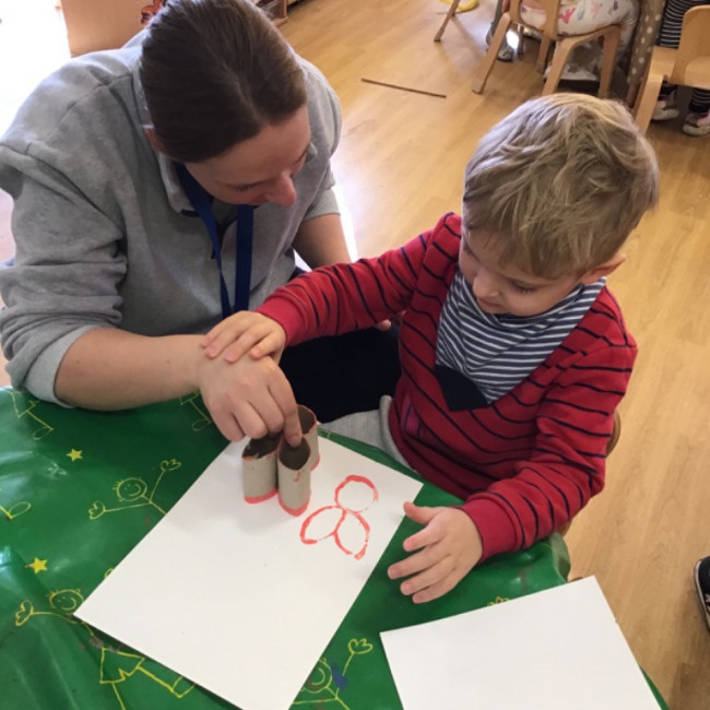 Child doing crafts