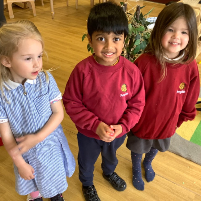 Children smiling at the camera