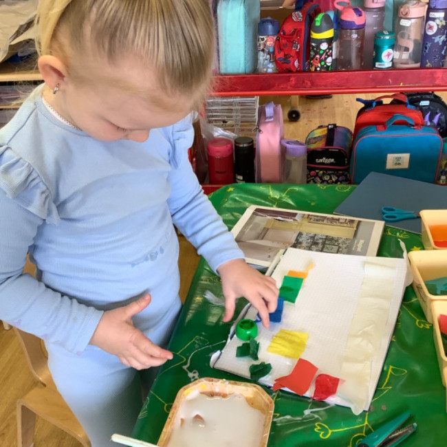 Children doing crafts