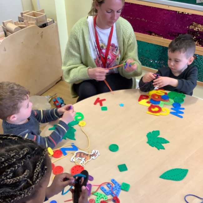Children doing crafts