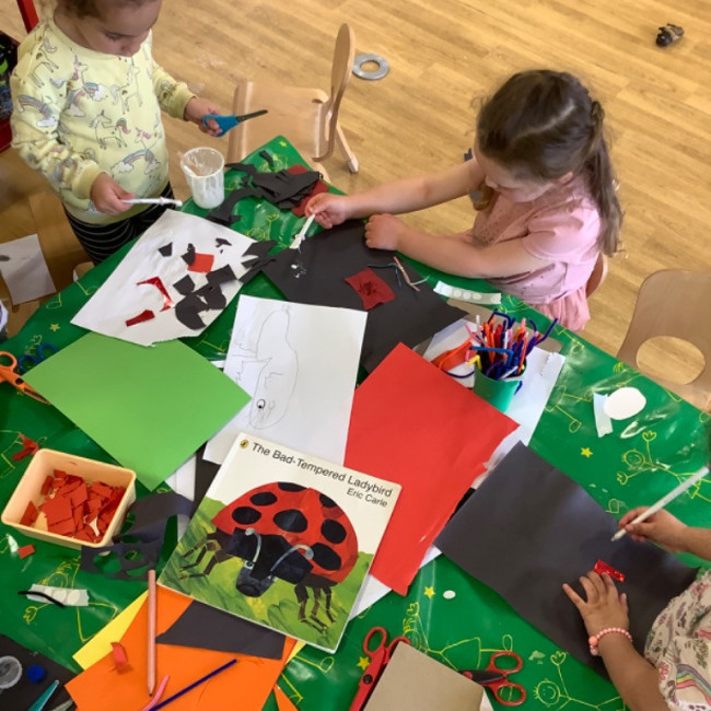 Children doing crafts