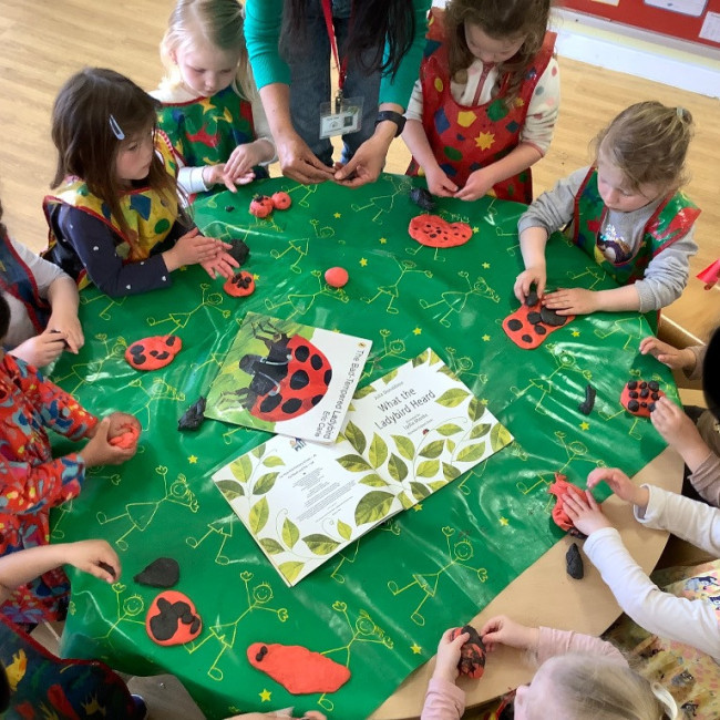 Children doing crafts