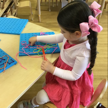 Child undertaking crafts