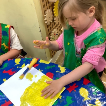 Child painting