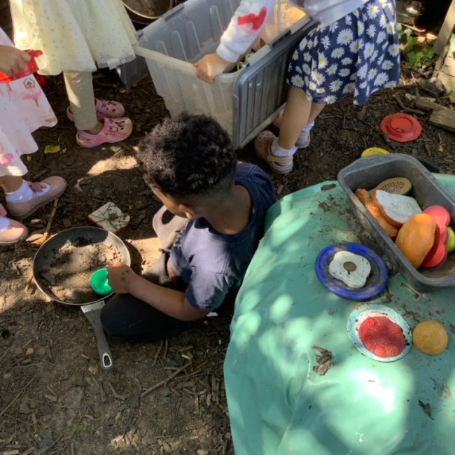 Child doing crafts