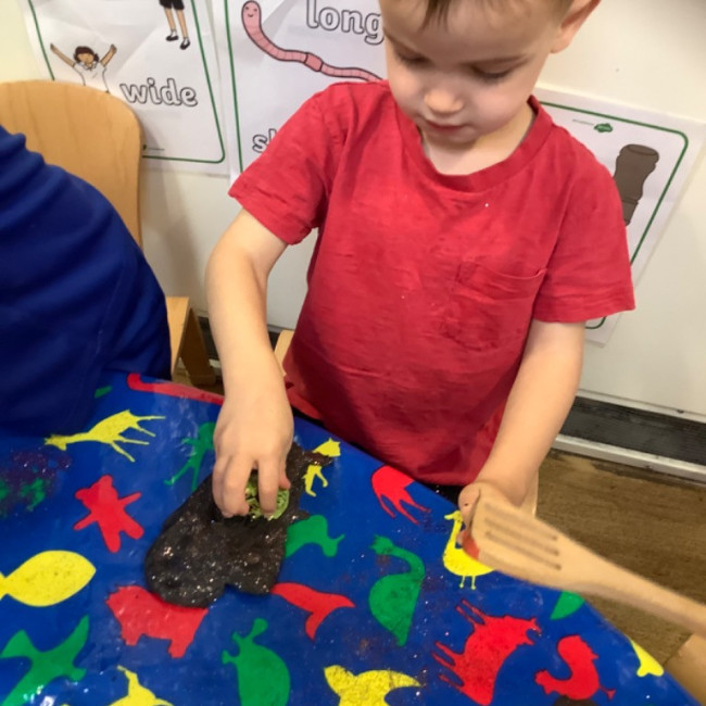 Child doing crafts
