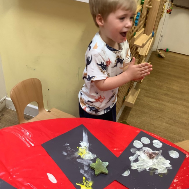 Child doing crafts