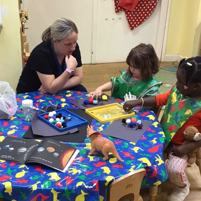 children doing crafts