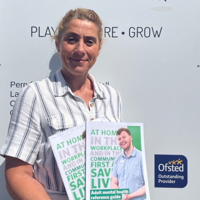 Rachel with mental health guides