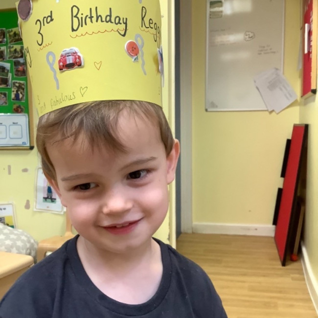 Child with a birthday crown