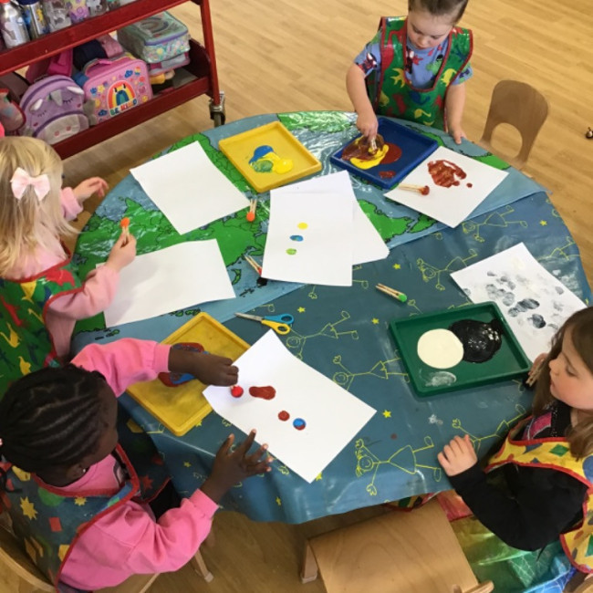 Children doing crafts