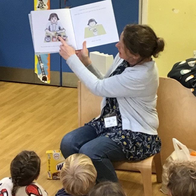 Children being read a story
