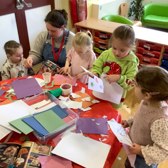 Children doing crafts