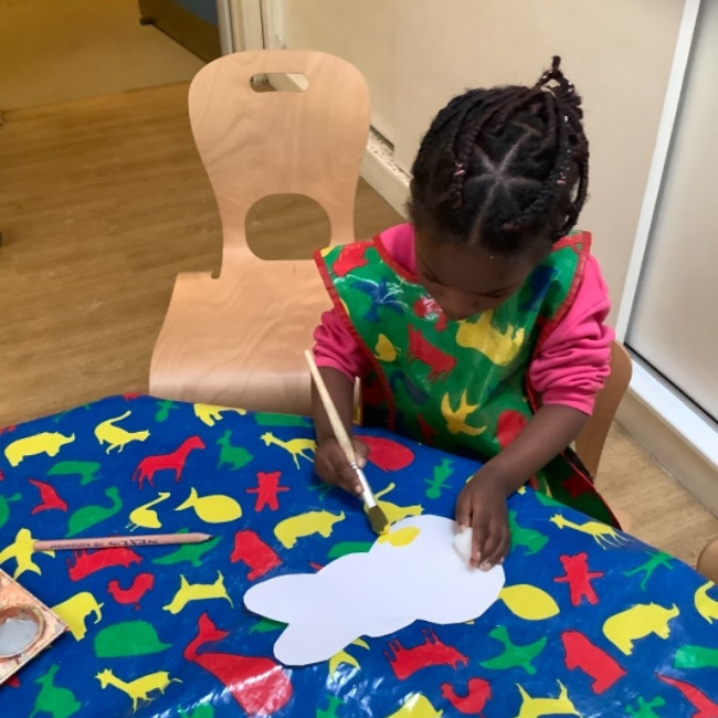 Child painting