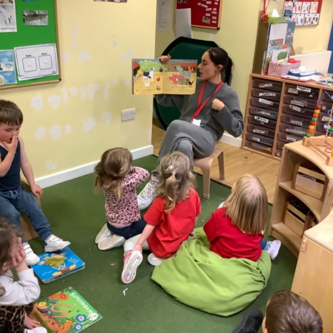 Children listening to a story