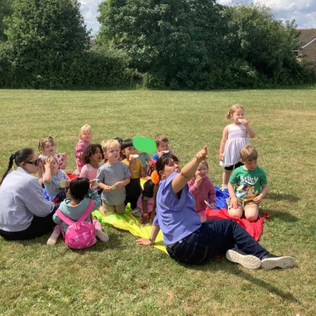 Children outside in the garden