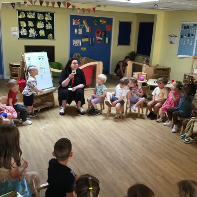 Children listening at a circle time