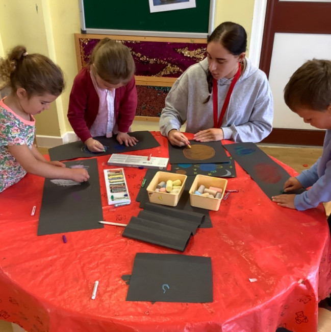 Children doing crafts