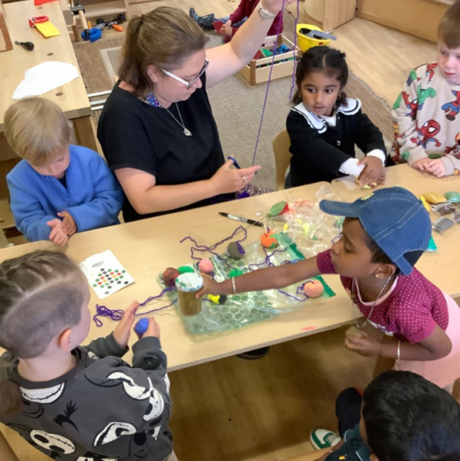 Children doing crafts